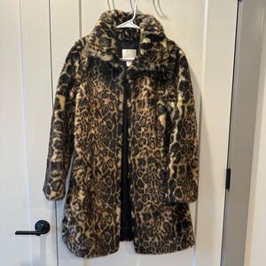 Leopard Print Faux Fur Coat